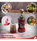 Nutri-blend, 400W, 22000 RPM 100% Full Copper Motor, Mixer-Grinder, Blender, SS Blades, 2 Unbreakable Jars, 2 Years warranty, Red, Recipe Book By Chef Sanjeev Kapoor